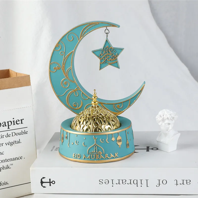 Ramadan Festival Decoration Middle East Arabia Moon and Star Incense Burner Resin Natural Pastoral Incense Holder Home Decor