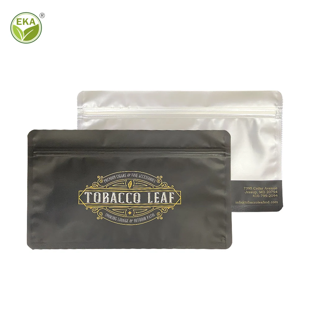 Custom Printed Ziplock Cigar Packaging Bag Tobacco Leafs Packaging Bag Frosted Food Packaging Bags