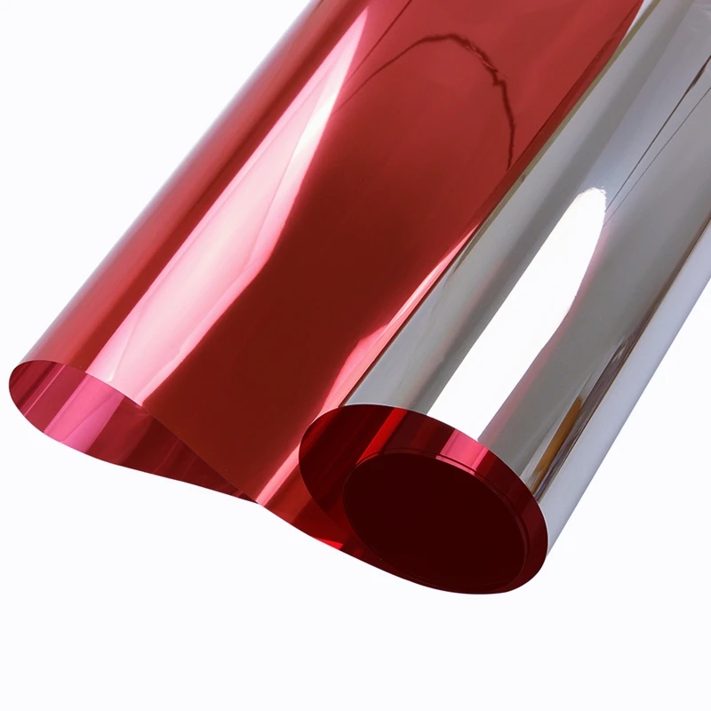 Red Silver Architectural Film Privacy Protection Residential Window Tint Solar Contal Mirror Effect Foil With Size 1.52MX30M