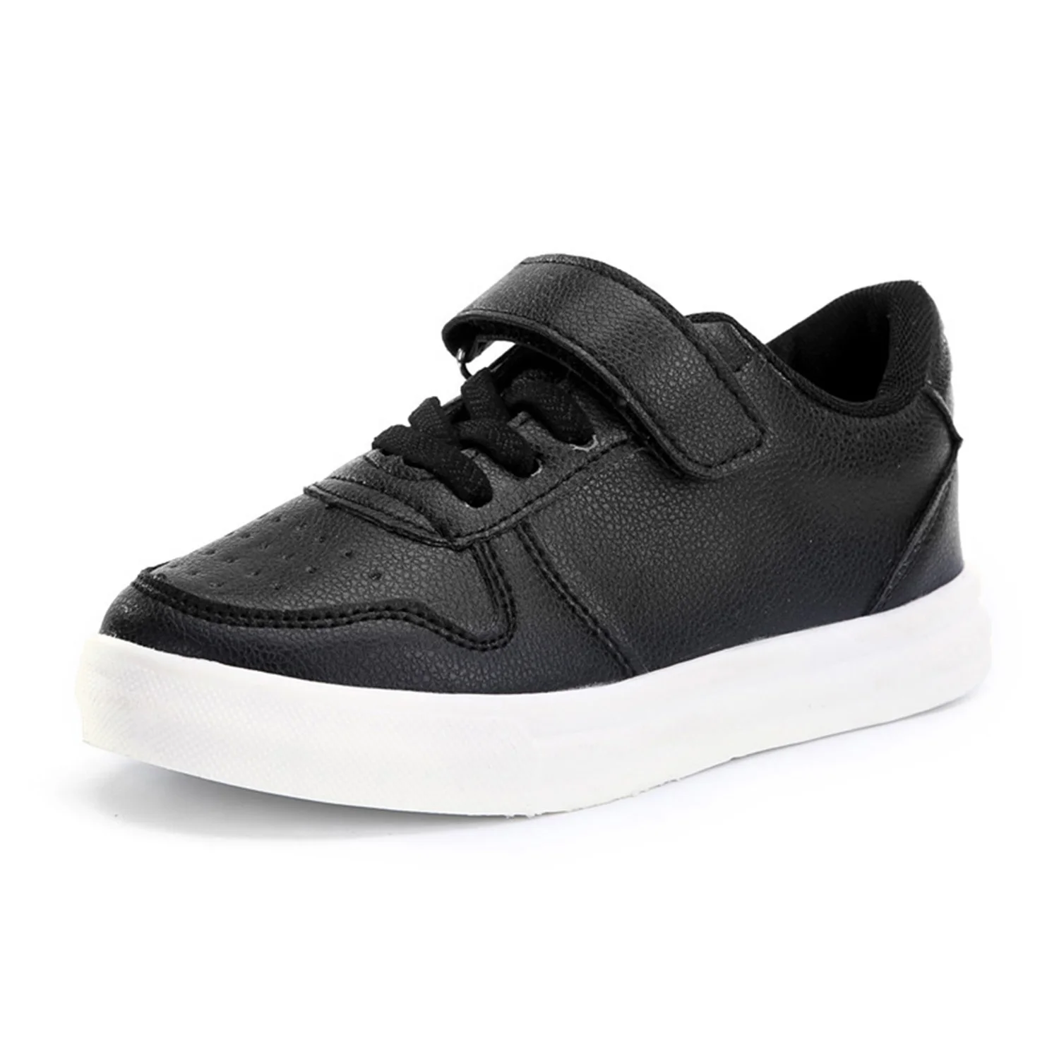 Choozii Wholesaler New Design Fashion Kids Black Genuine Leather Sneakers Style School Shoes Boys Shoes