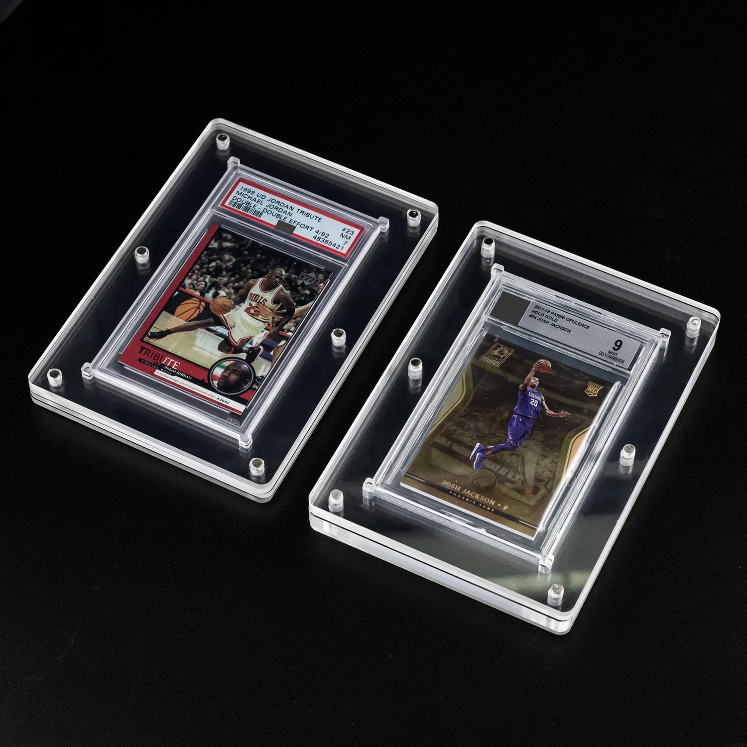 Transparent Acrylic Display Stand Reinforced High Clarity Graded Card Holder Frame for Basketball Baseball Football Cards
