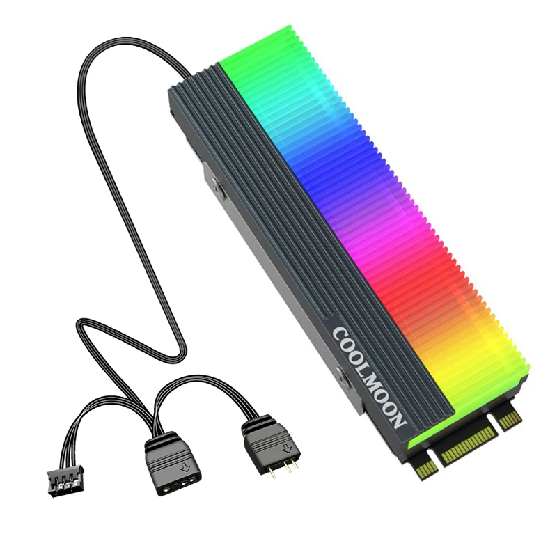 COOLMOON PC M.2 SSD охладитель 5 в ARGB материнская плата синхронизация светодиодная светящаяся оболочка радиатор алюминиевый радиатор для 2280