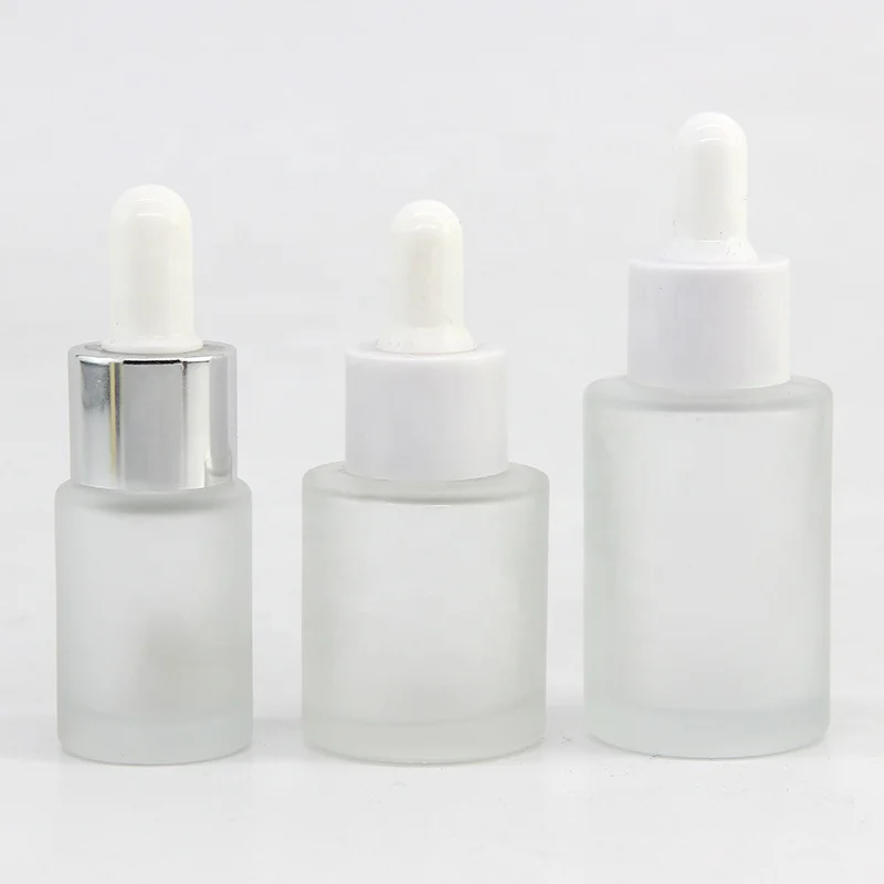 15 ml 20 ml 30 ml in frosted white color glass bottles with dropper for sale used to essential oil liquid