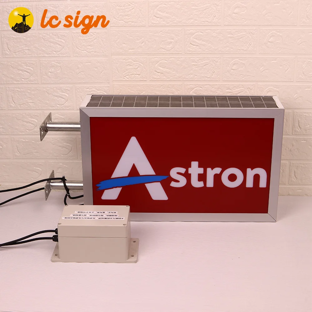 No Moq Acrylic Outdoor lighting sensor solar power led signs  printing light box advertising led light boxes