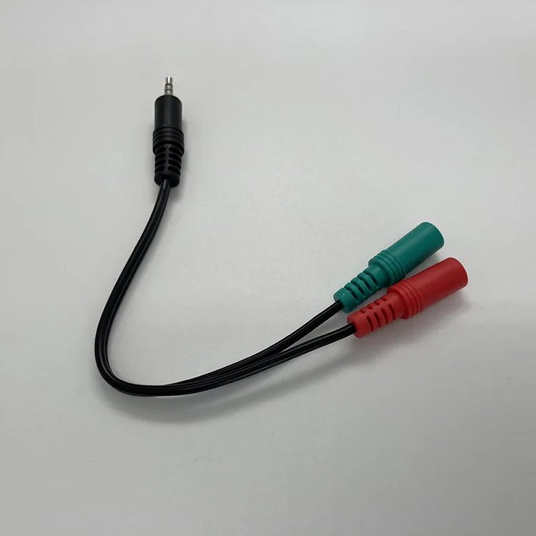 3.5mm male to 2 Female Headset Splitter Jack audio cable mic stereo PC Gaming Headset Chat Converter Cable