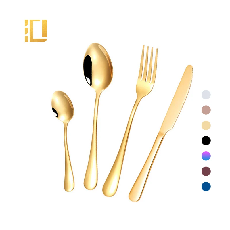 High Quality Gold Spoon and Fork Set Stainless Steel Cutlery Set