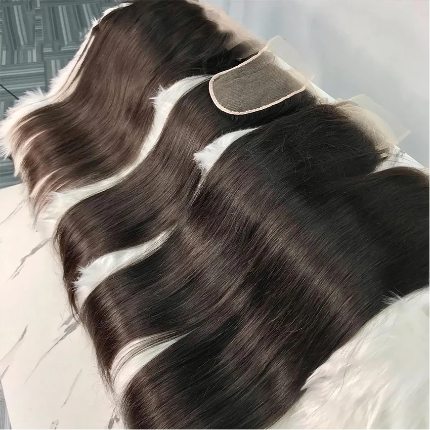 Foxen Wholesale Top Grade Silk Base Closure,Brazilian Human Hair Body Wave/silky Straight Wave 4x4 Silk Closure