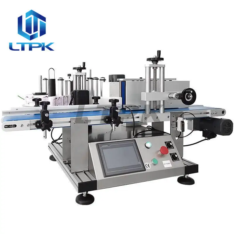 Automatic Desktop Factory beverage Beer Paint Aluminium Tin Cans PET Plastic Round Bottle Labeling Machines