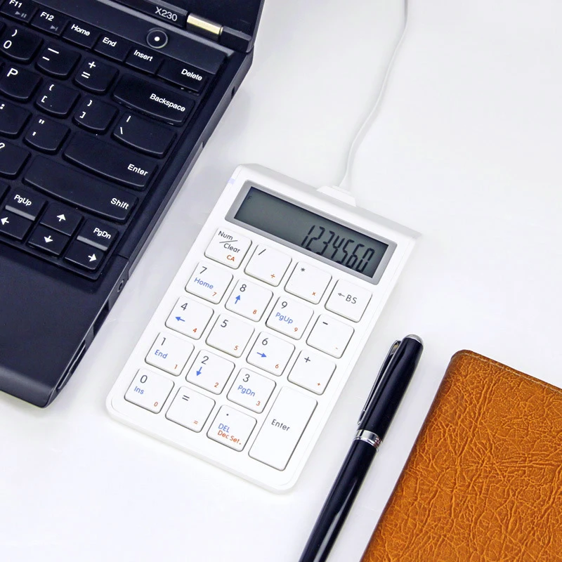 SKB886S USB Programmable 12-Digit Digital Display Mini Keyboard Mini 19 Keys Wired USB Numeric Keyboard POS Keyboard Calculator