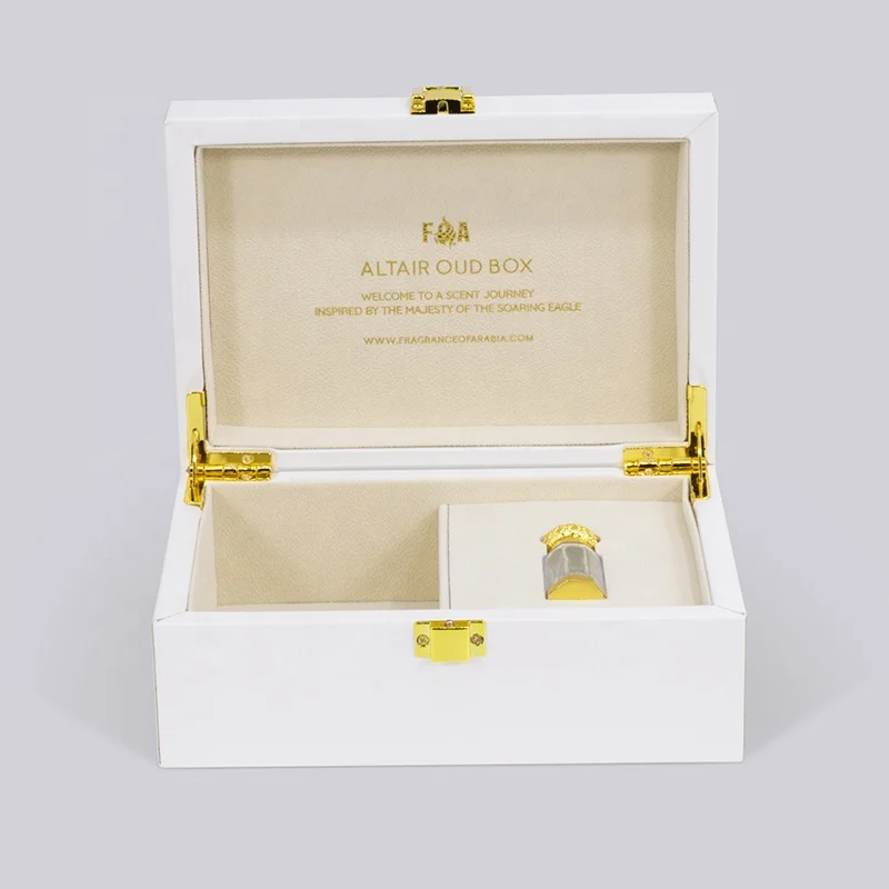 In Stock White Black Perfume Gift Box crystal  Attar Bottle 6ml 12ml Oud Perfume  Pu Leather wooden Luxury Attar Packaging Boxes