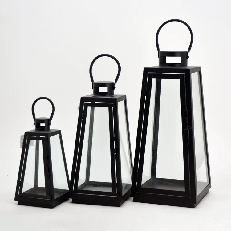 Newest Dinner Decor Glass Candle Holder Table Glass Set of 3