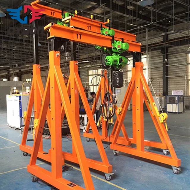 Adjustable Height Mobile Electric Remote Control Portable Rubber Tyre Gantry Crane