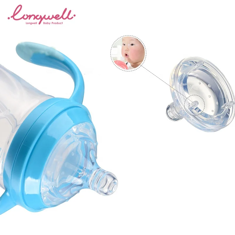 Anti-Colic Babies Feeding Bottles 180/280ml Straw Gravity Ball  Drinking Milk Bottles Stretch Silicone Nipple Baby Products 100%