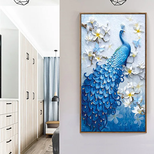 New Design Pop Diamond Painting Kit Art Home Decoration Peacock Full Round Drills Diamond Painting