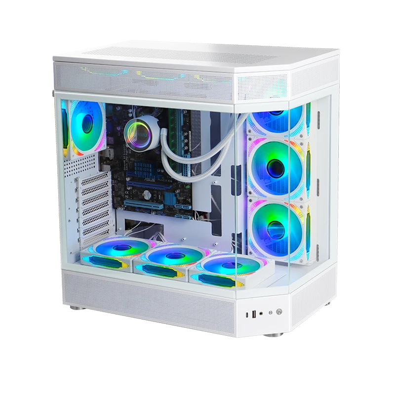 Choiyan High Quality Custom Logo Tempered Glass Gaming PC Case Mid Tower Micro ATX Desktop Computer Cases Towers
