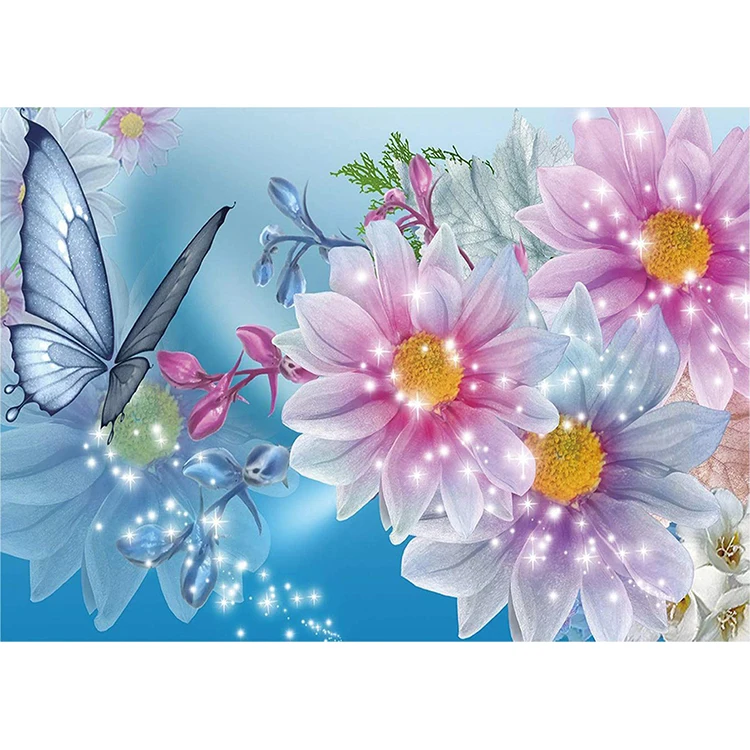 
Diy 5d design painting diamond show Butterflies and flowers diamond painting 