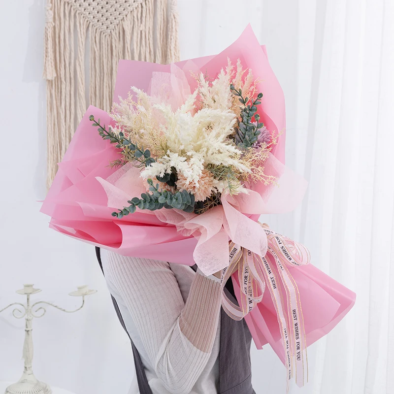 
2020 New design double side waterproof floral paper plastic wrapping film Flower wrapping paper for flower 