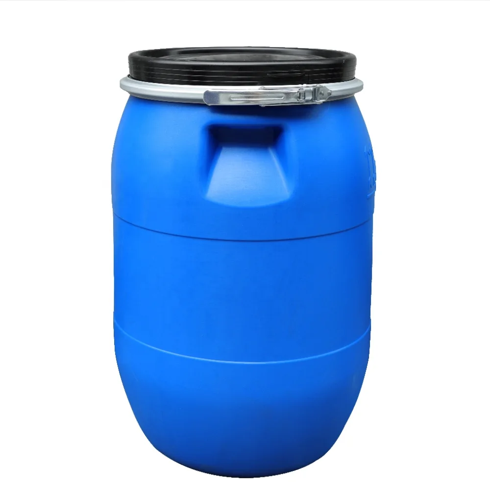  Синий пластиковый барабан 120 л HDPE с железным кольцом для химических