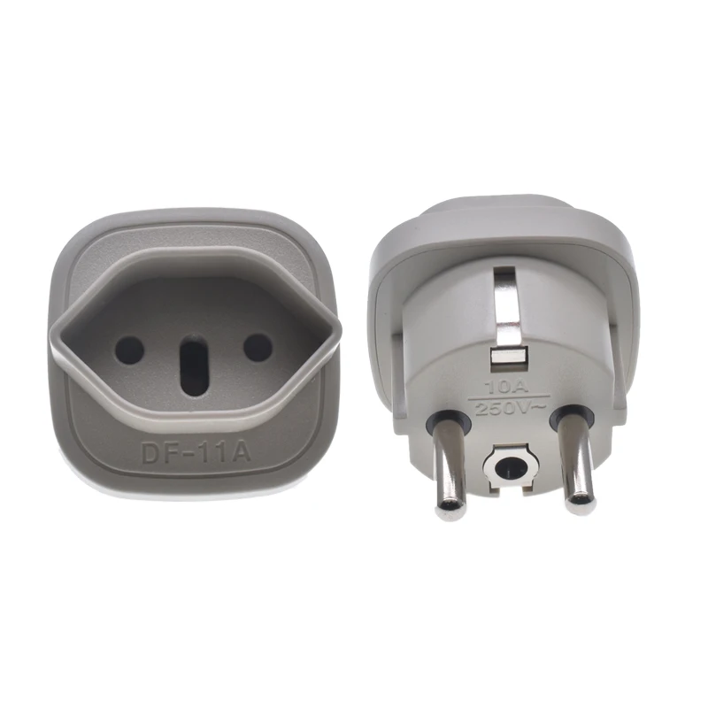 Switzerland to Euro plug adapter Italy to EU Converter Brazil to Type-F Schuko Round 2 pins Connector 16A250V