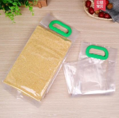 Wholesale Size 2.5kg 5kg Plastic side gusset sealer Vaccum Rice Package Handle Bags