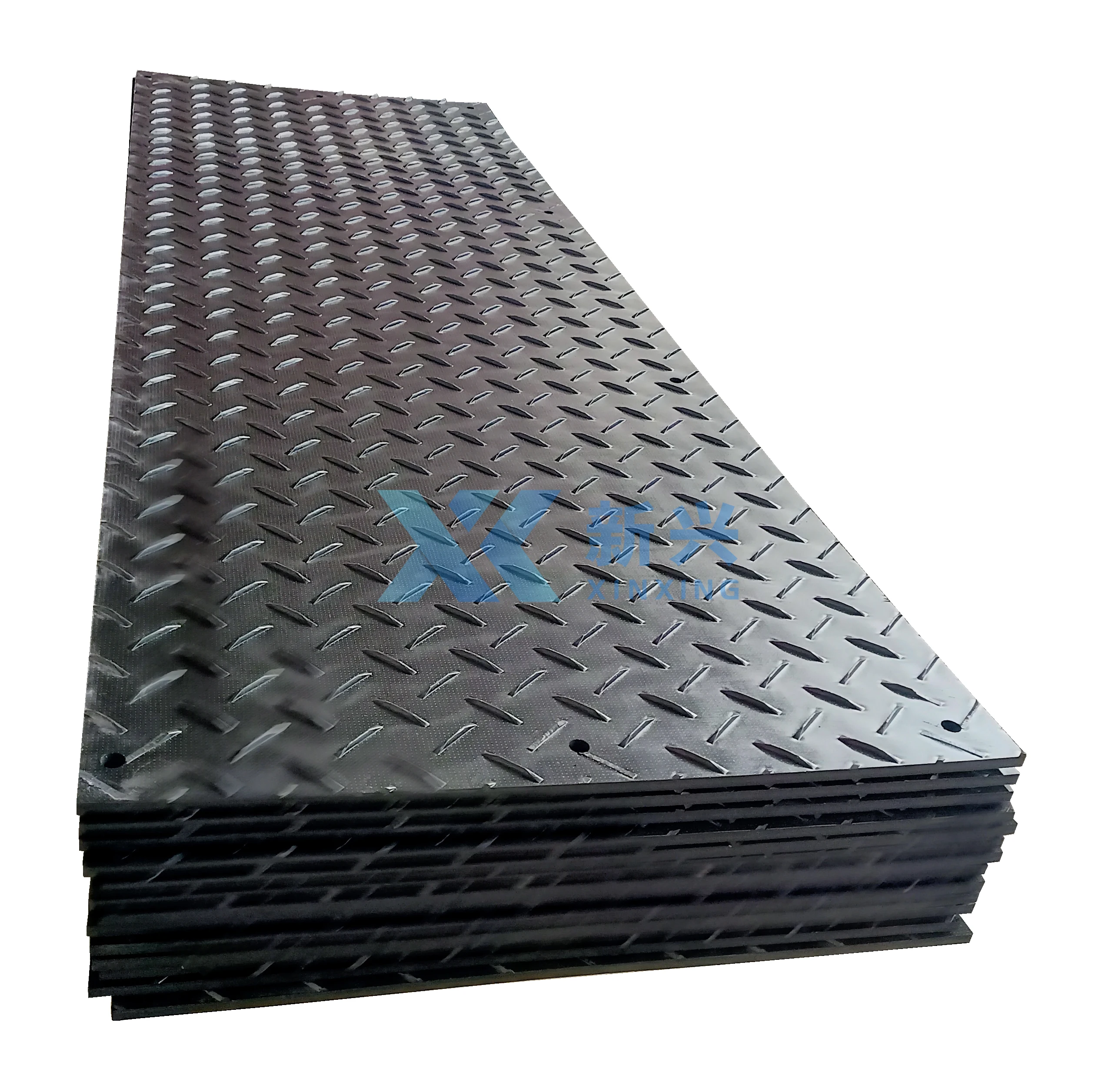 12.7mm Thick Heavy Equipment HDPE Temporary Road Mat 4x8 HDPE Ground Protection Track Mat