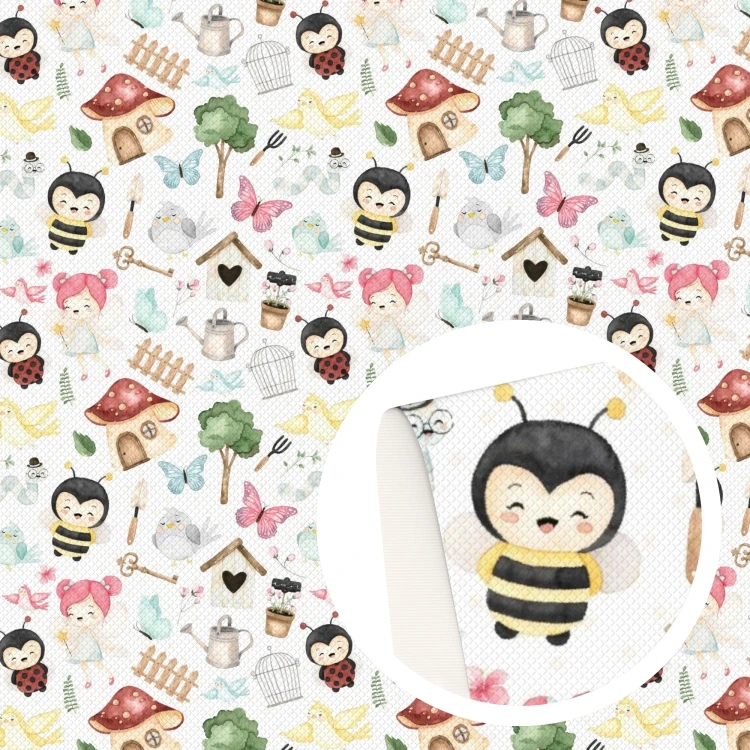 Животное с принтом «божья коровка» из искусственной кожи листы Синтетическая кожа нетканый рулон ткани-30x140 см для изготовления своими руками самодельное проектов банты волосов