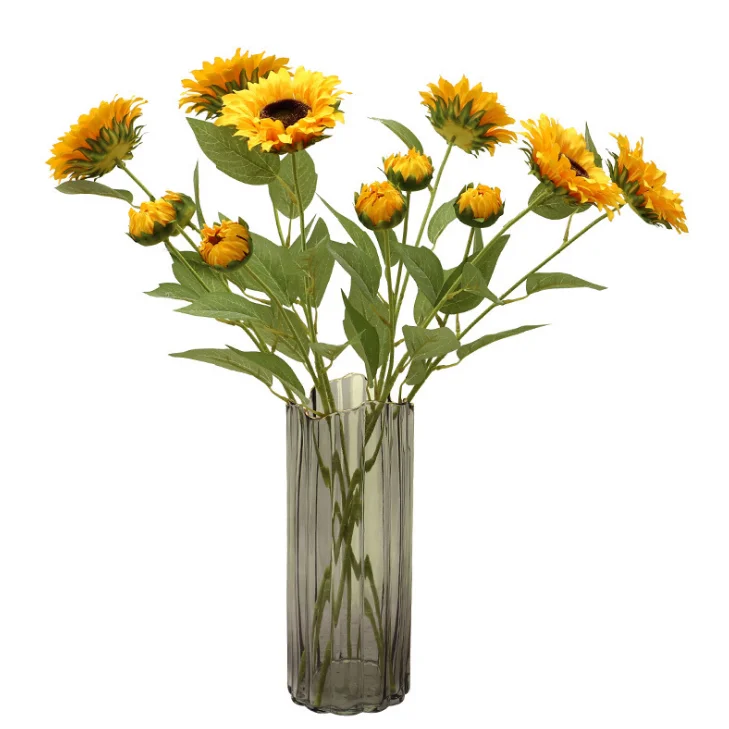 Simulated 2 head sunflower home living room sunflower Road Guide flower row wedding decoration