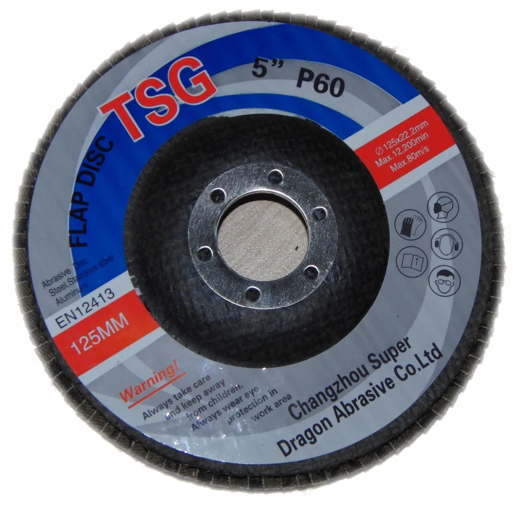 High quality Chinese TSG brand 6inch P40 P60 P80 to P400 Zirconium alumina flap disc for grinding polishing