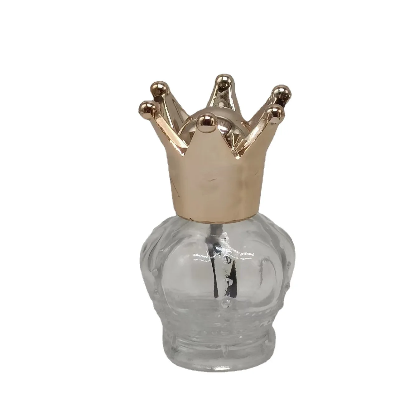 5ML 10ML Gold and silver crown plastic cap convenient travel small sub package glass bottle