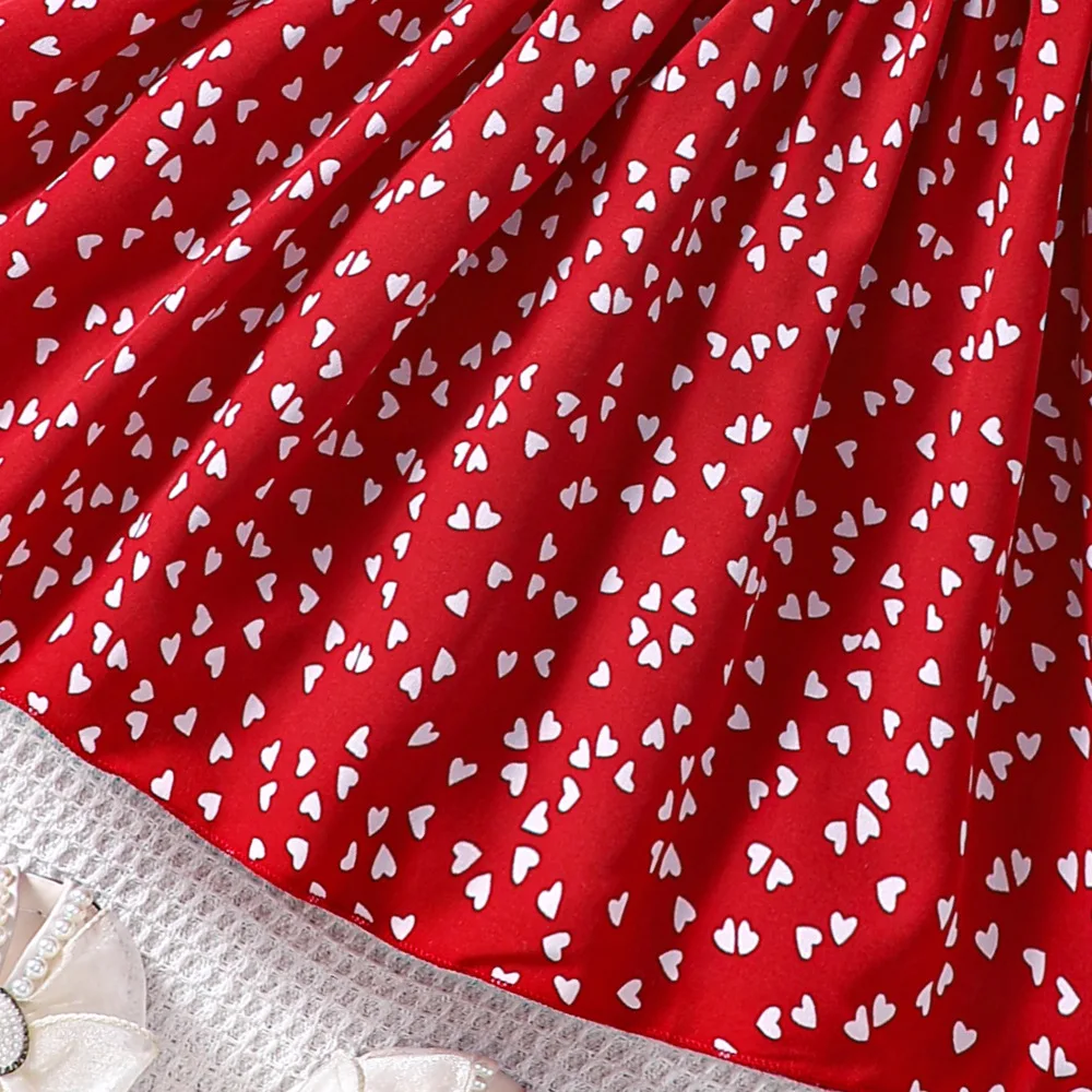 New Product Kids Summer Clothes Fashion Halter Sleeves 100% Cotton Girls Red Love Print Dresses