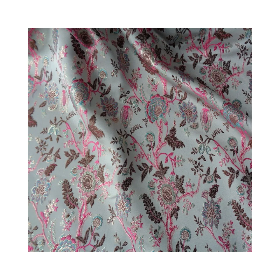 New popular thickened yarn-dyed jacquard brocade gold silk cockscomb flower fine fabric for clothing