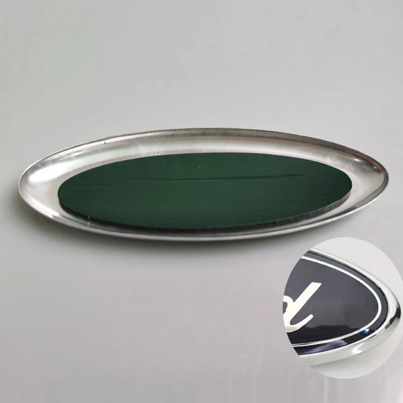 Sturdy Chrome Car Body Stickers Logo 175mm 145mm Oval Front Grille & Rear Tailgate Emblem For FORD FOCUS