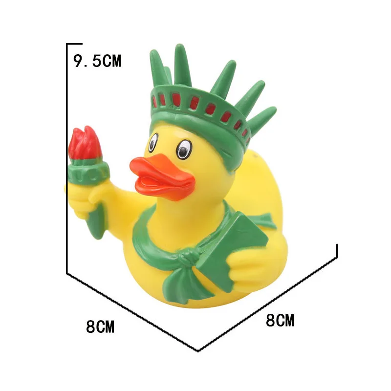 
Wholesale toddler bath toys Statue of Liberty yellow rubber duck customized 