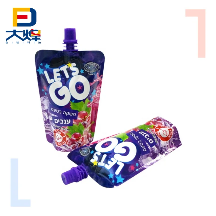 Популярный продукт пластиковый пакет для пищевых продуктов с принтом упаковка фруктового сока