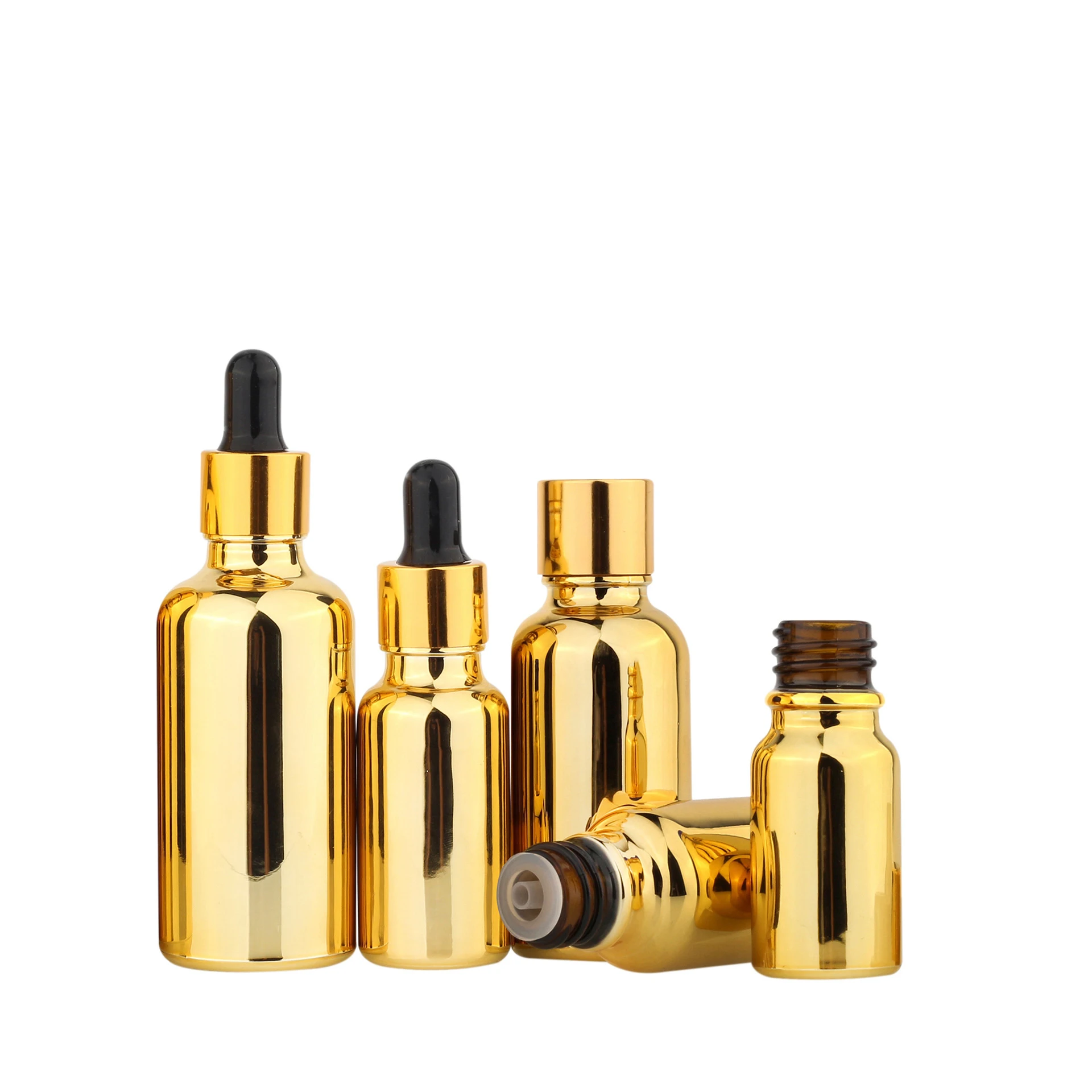 
Old plating essential oil bottle dropper glass essential oil sub-bottle glass packaging bottle with cosmetics 