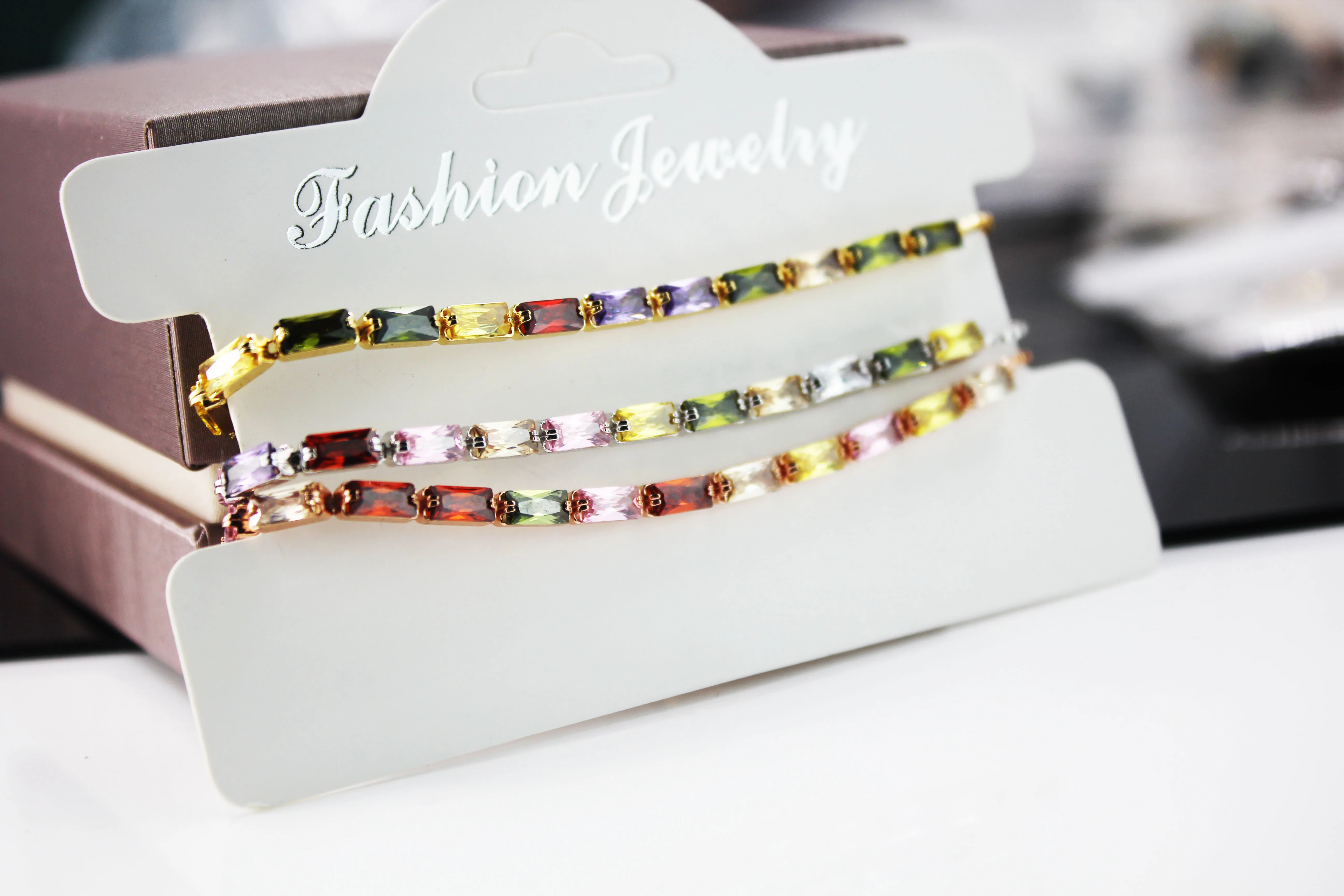 BMZ 2024 New top grade quality colorful crystal stones bling adjustable wrap tennis bracelet
