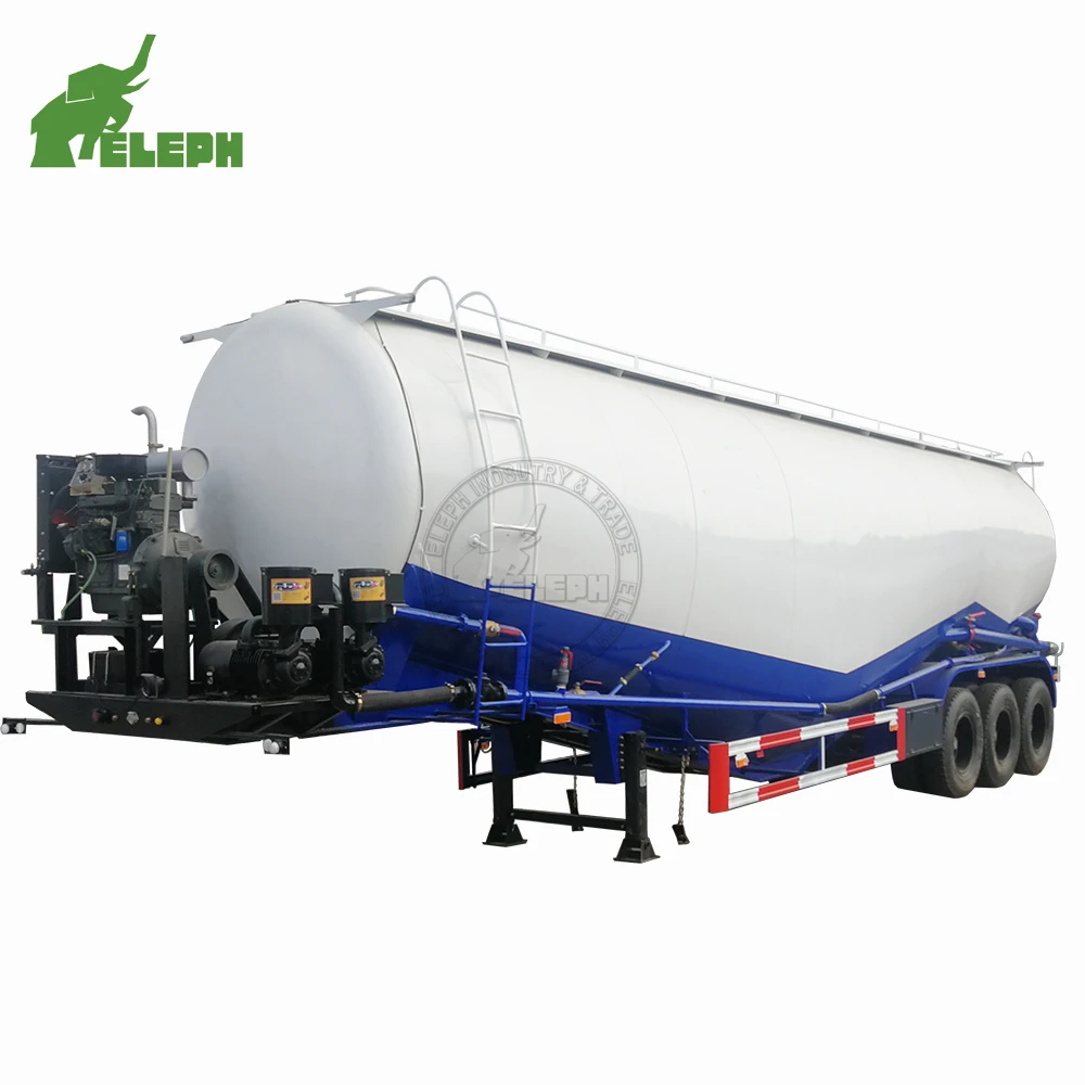 Bulk Cement Transport Tank Semi Trailer With Diesel Engine and Air Compressor(11)