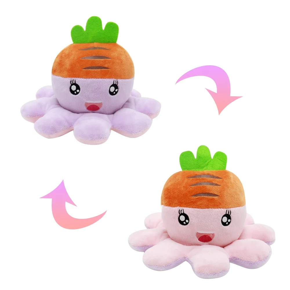 New Style Top Happy Sad Octopus Pillow  Mood Octopus  Double-Sided Flip Octopus Plush Toy