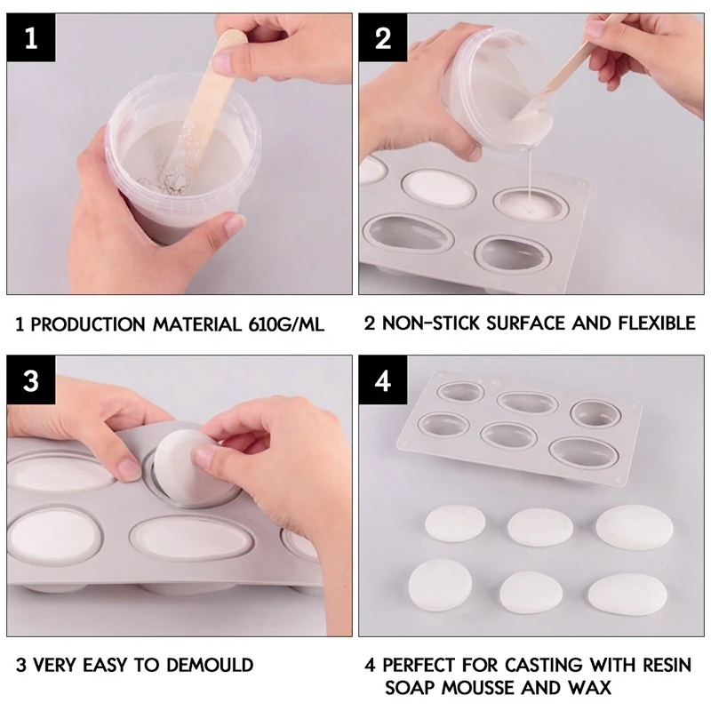 New Round Stone Shape Silicone Cake Mold Plaster Concrete Dessert Mousse Baking Form Mold DIY Soap Moulds Cake Decorating Tool