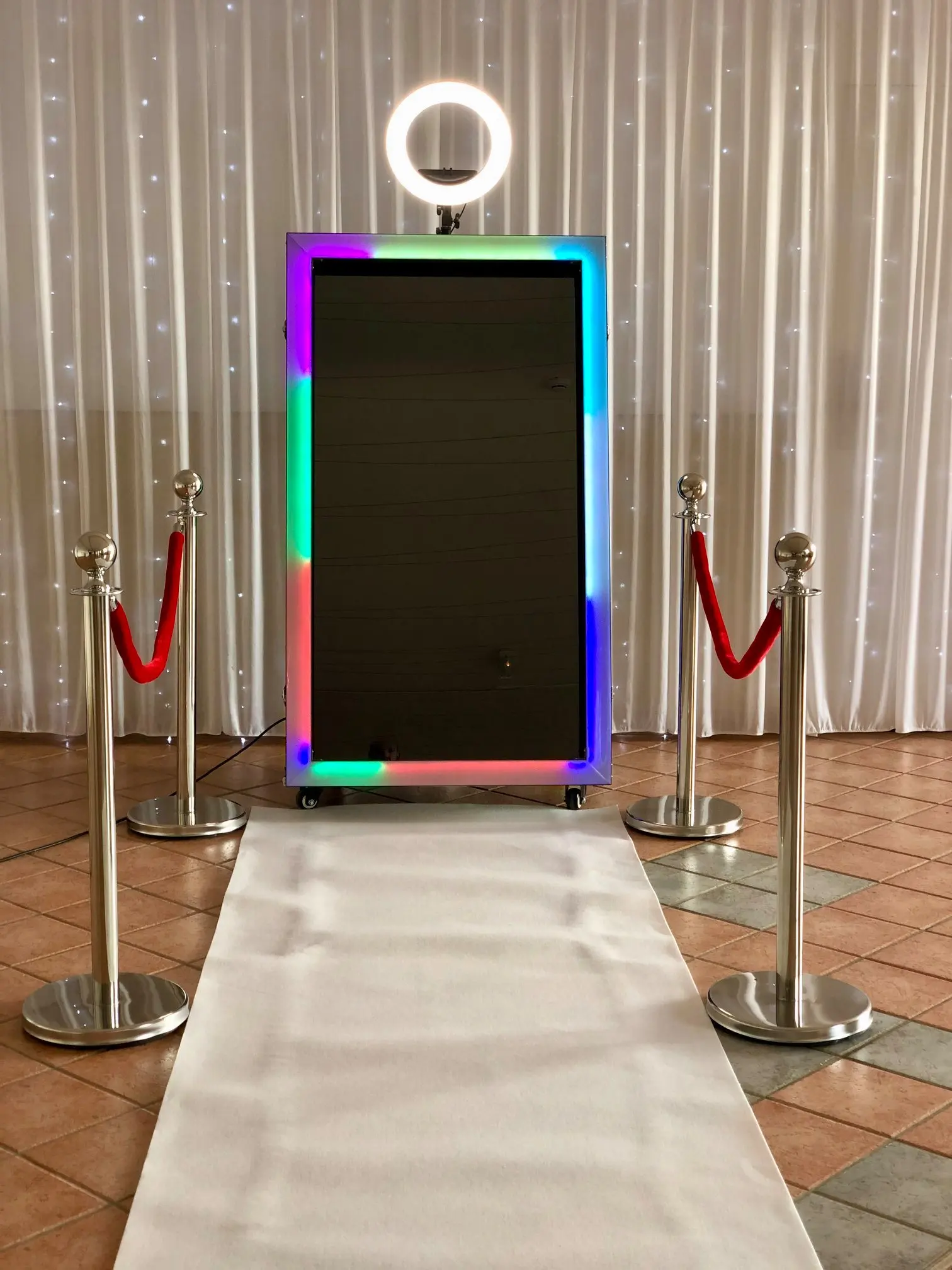  360 интерактивный овальное зеркало Photo Booth фотографов Стенд со
