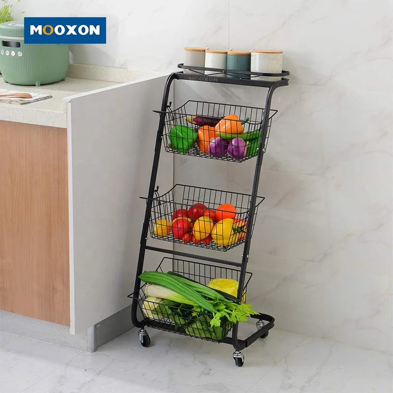 Multifunctional Iron Mesh Wire Metal Rack Fruit Holder Shower Shelf Hanging Bathroom Storage Organizer Basket With Wheels