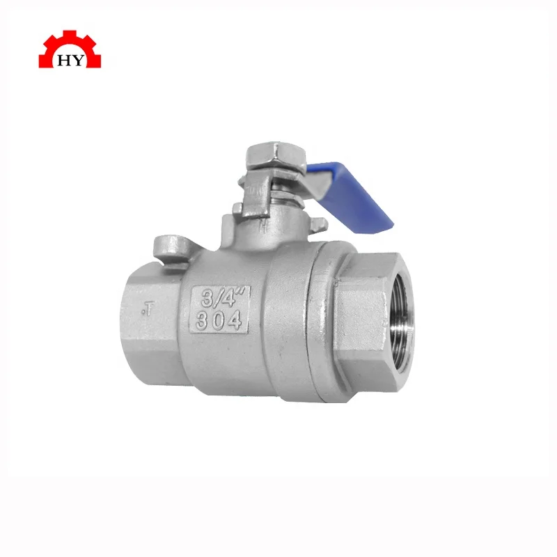 wholesale price stainless steel 2 pc female thread ball valves with steel handle