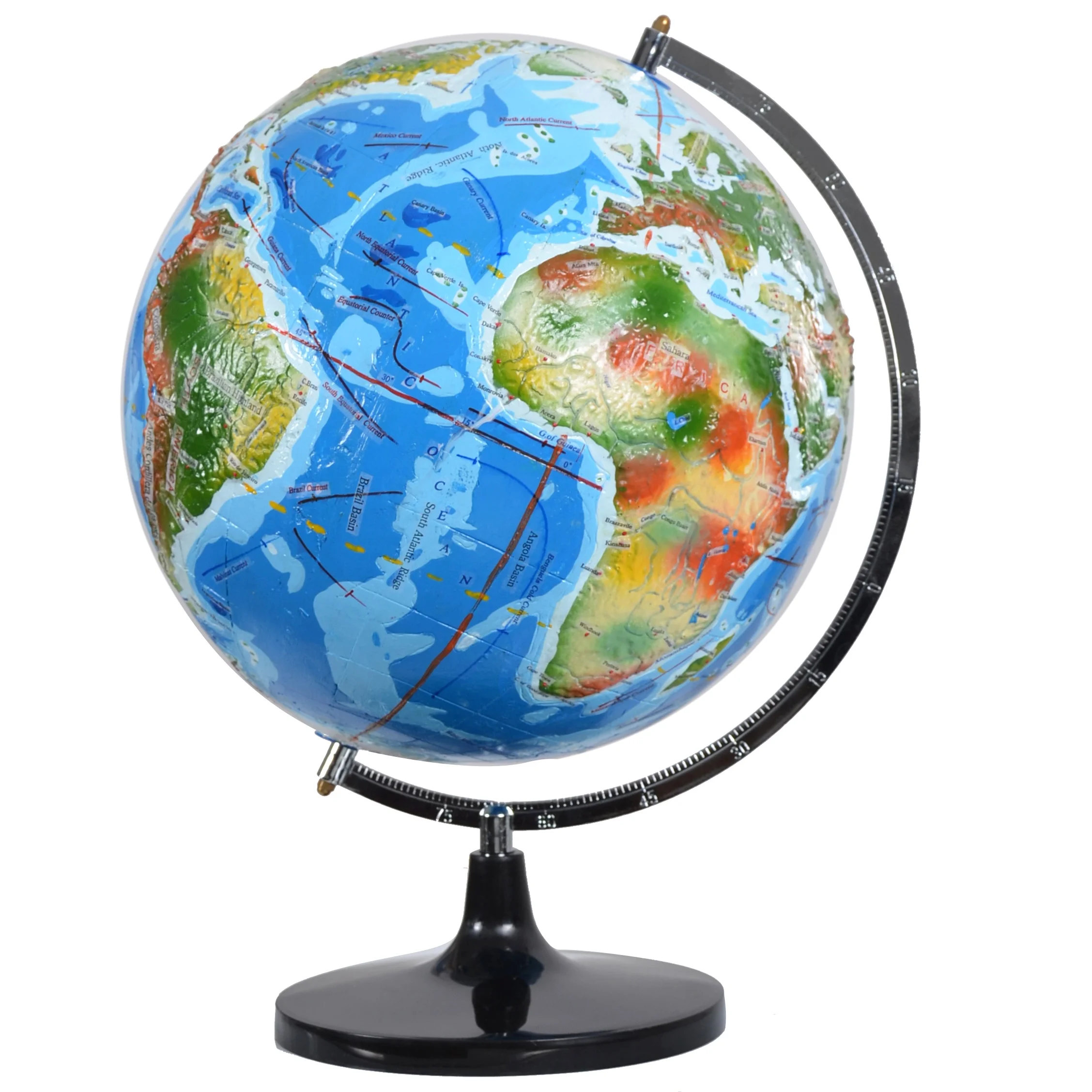 Rotating Globe World Map Of Earth Geography School Educational Tool Home Office 32cm English Globe