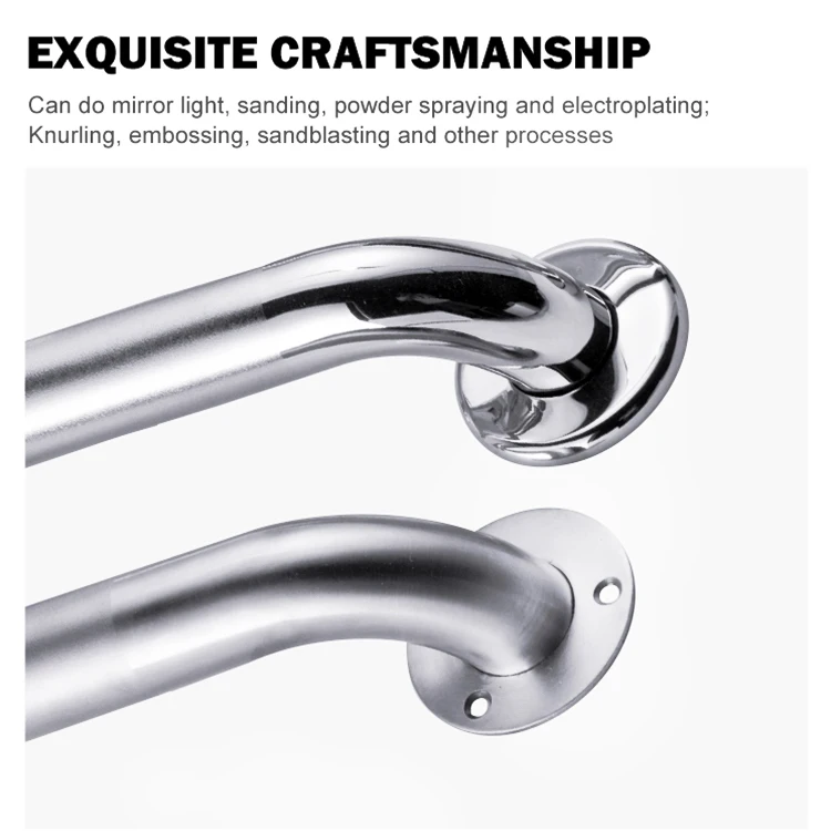 Wall Mount Bathroom Balance Handle Bar Safety Shower Handrail Grab Rail with soap rack 304 Stainless Steel Handicap Grab Bars