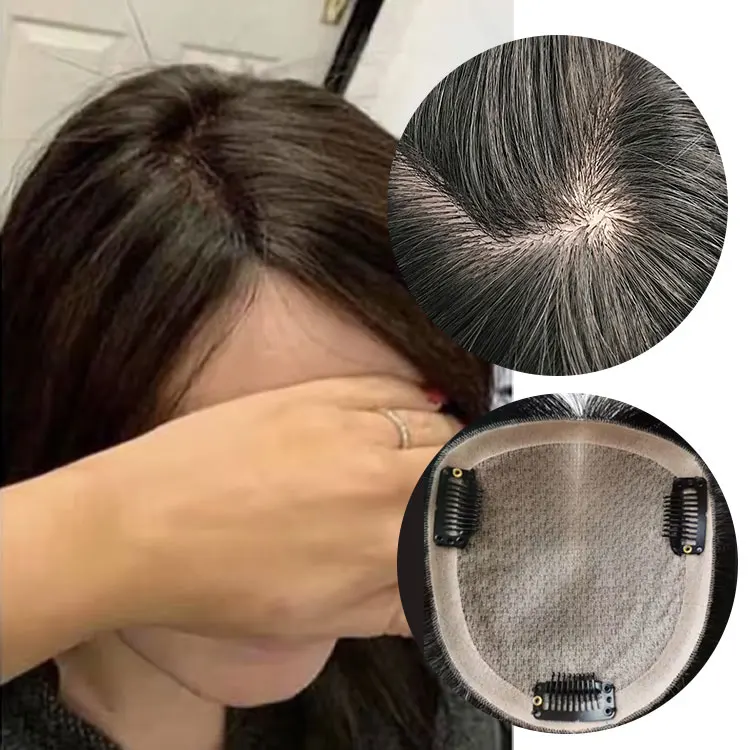 R Many size avaiIable Silk base black Brown hair Replacement Systems hairpieces cuticle aligned Human hair topper for women