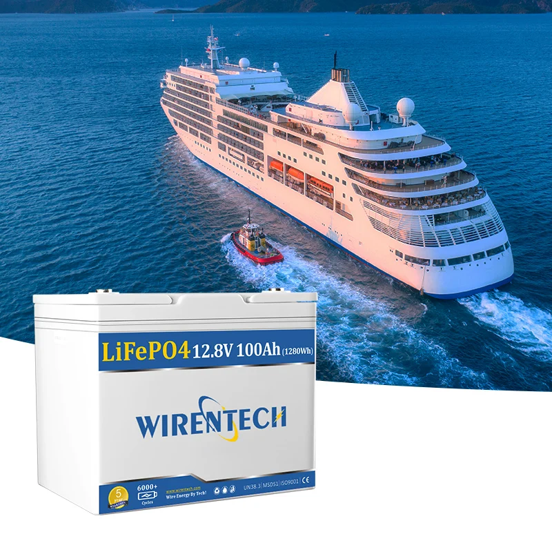 Wirentech UL1973 CE 12V 100Ah Cranking Starting RVs Marine Home Energy Storage Battery Deep Cycling Power Bank