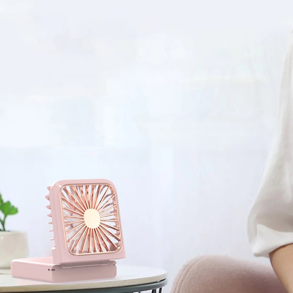  2021 низкий уровень шума 180 градусов Регулировка складной мини настольный вентилятор USB шейный перезаряжаемый ручной
