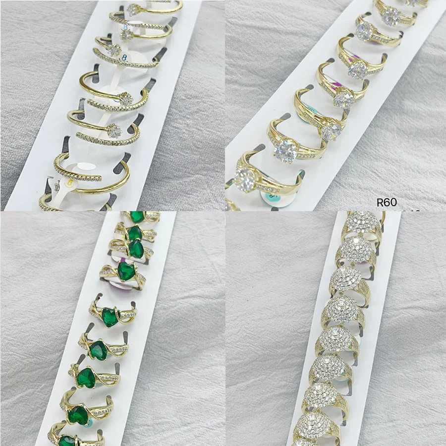 Xuping jewelry 14k gold color plated fashion luxury glass rings charm design gift party jewelry for girl women