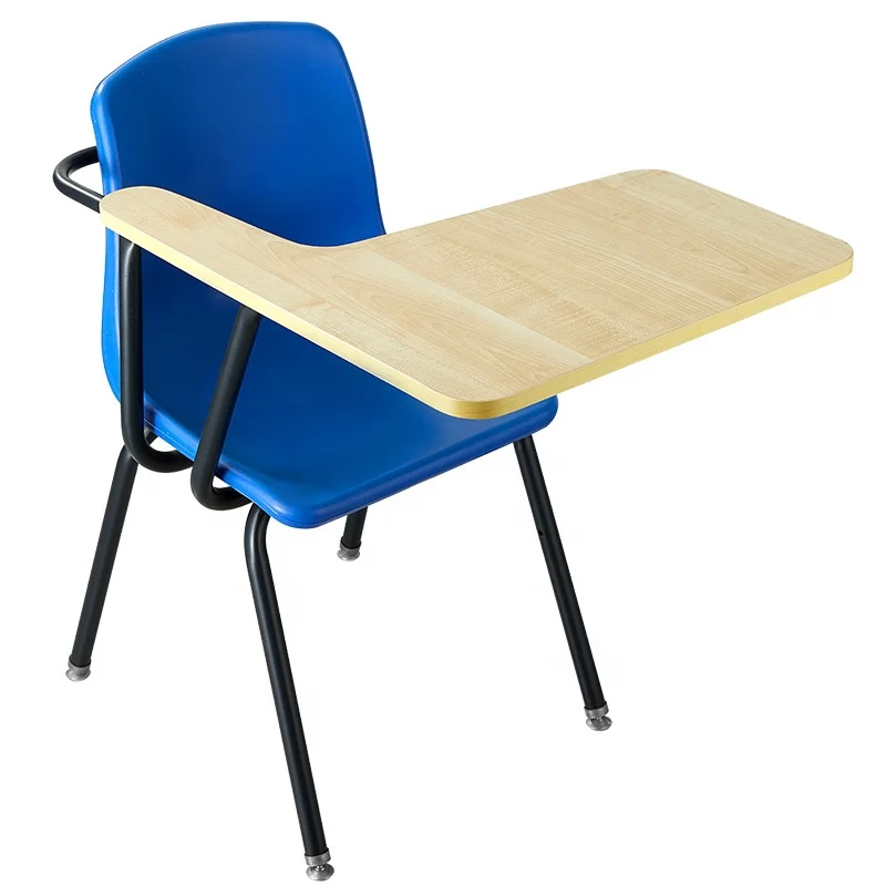 Modern Design Student Chair with Writing Pad Wooden Metal School Furniture Set Classroom Training Chairs