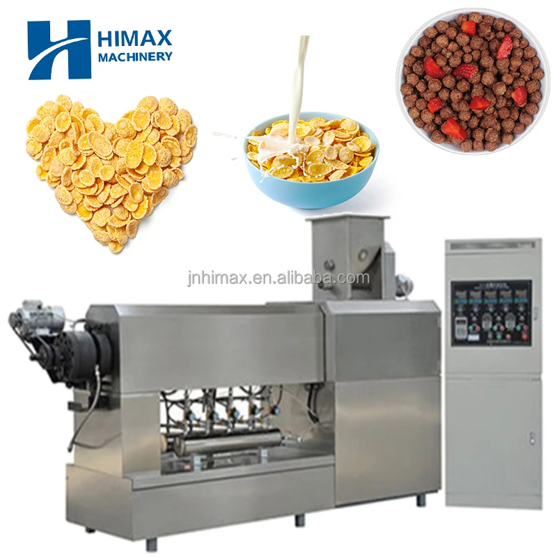 Big Capacity Corn Flakes Production Line Crispy Puffed Breakfast Cereal  Machine
